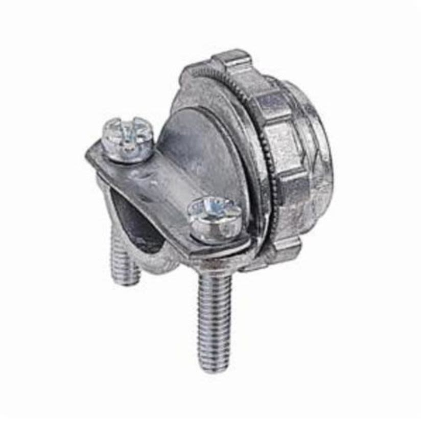 Steel City XC-280 Clamp Type Cable Connector, 3/8 in Trade, 1/2 in Knockout, 0.18 to 0.64 in Cable Openings, Die Cast Zinc